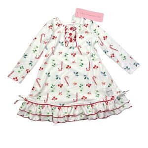 NWT Jane + Jo Holiday Candy Cane Lounge Nightgown Pajamas